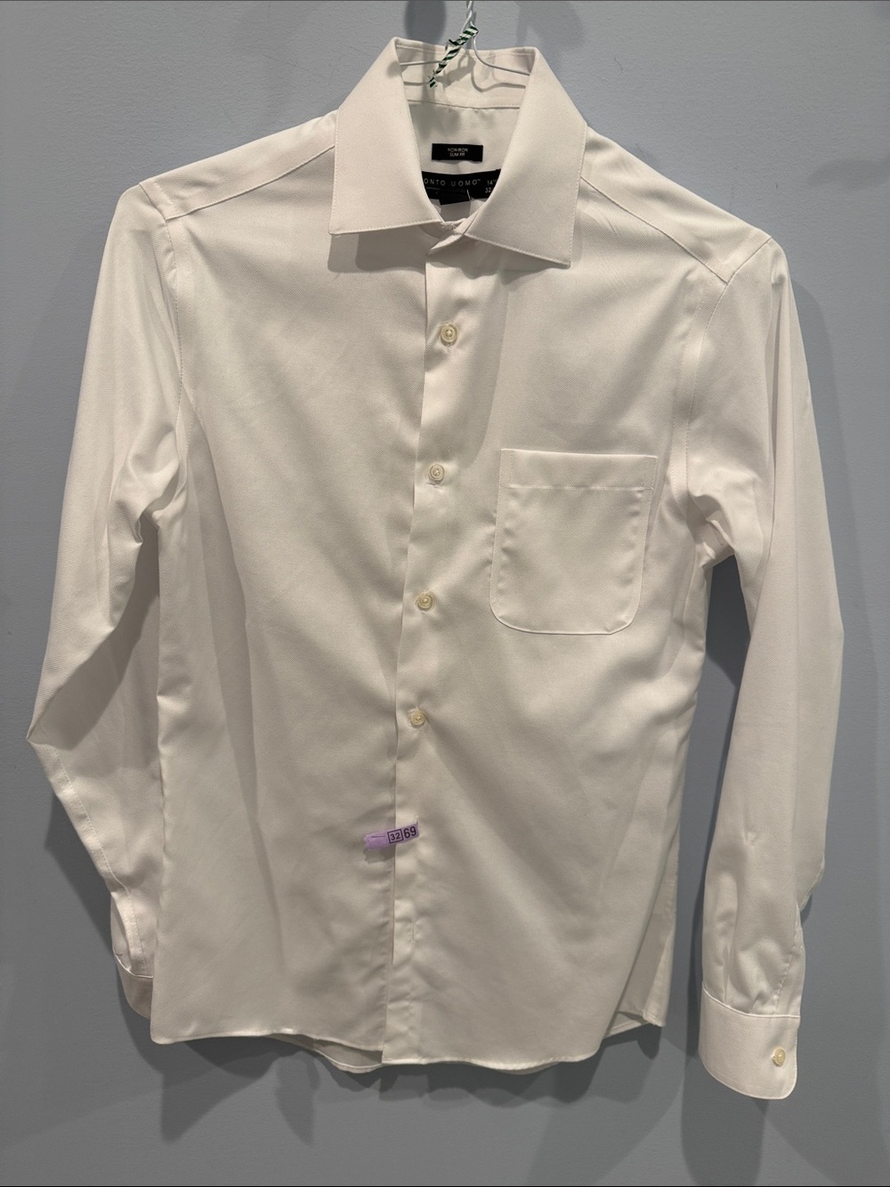 Pronto Uomo White Long-Sleeve Dress Shirt